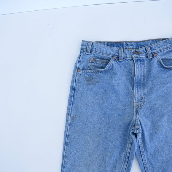 Vintage 90s Levi's 619 Straight Leg Light Stone Wash Blue Denim Jeans - Size 33 - Picture 9 of 16